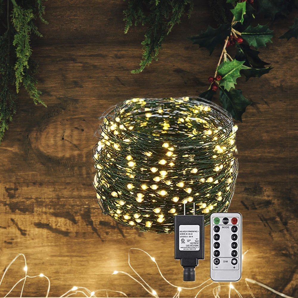 LED-Ljusslinga med fjärrkontroll och 8 ljusinställningar - 30/40/50 meter -