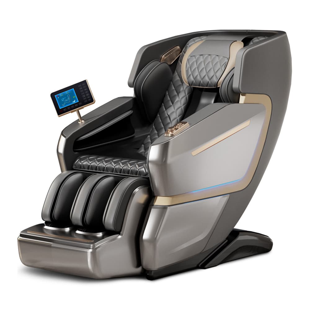 Massagestol 4D Lyx Pro+ med SL-teknologi, Värmeterapi, Röststyrning & Pekskärm – Modell M5 grå