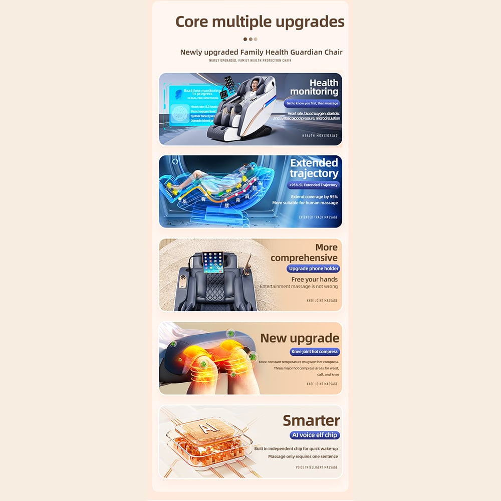 Massagestol 4D Pro+ Svart med Värmeterapi och Röststyrning – Modell M9