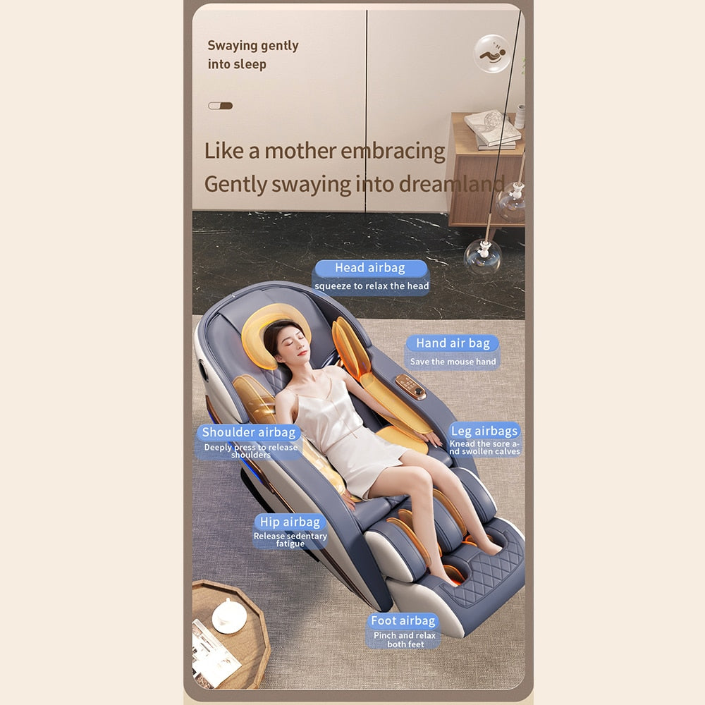Massagestol 4D Pro+ Vit med Värmeterapi och Röststyrning – Modell M9 Vit