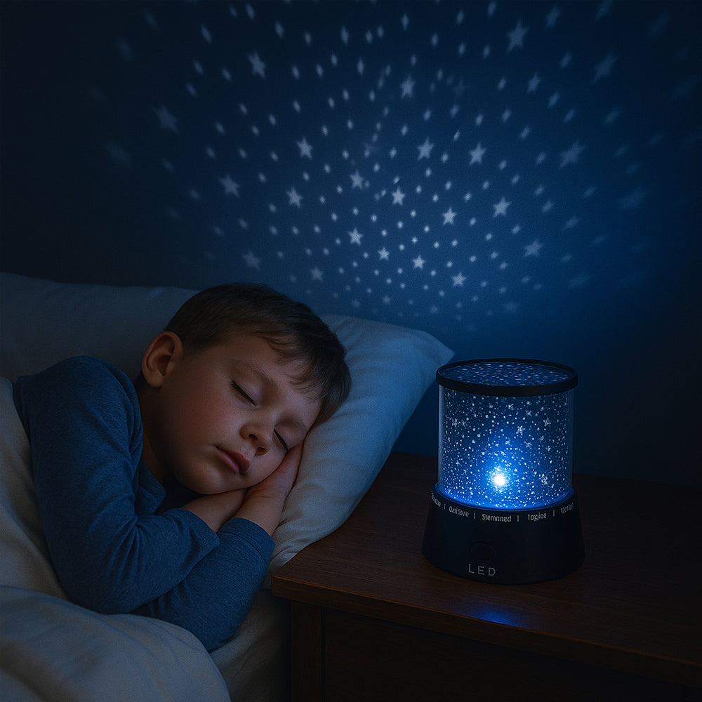 LED-nattlampa med stjärnhimmel