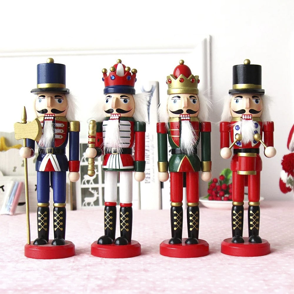 Nötknäpparfigurer i Trä - 24 cm, set med 4 charmiga figurer -