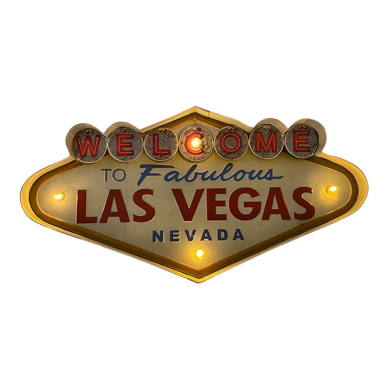 Retroskylt LAS VEGAS med ljus
