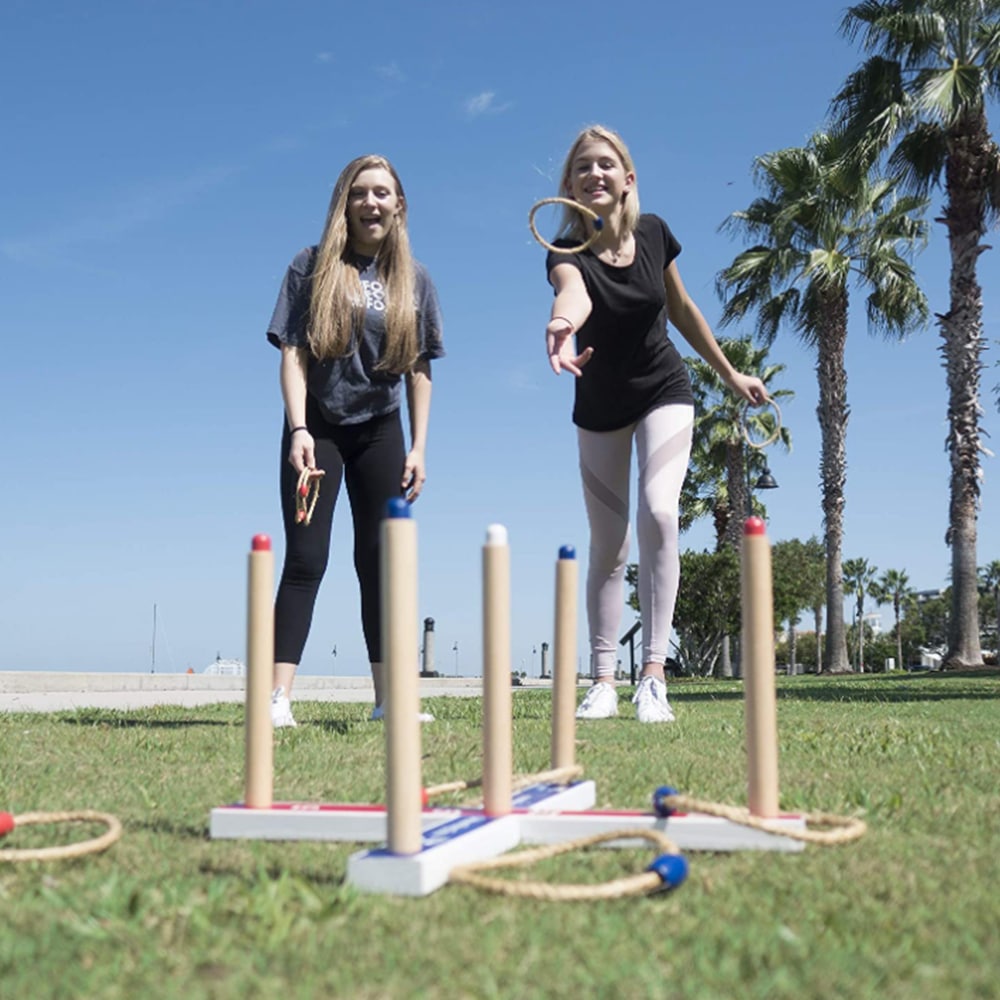 Ringspel i trä med 5 ringar