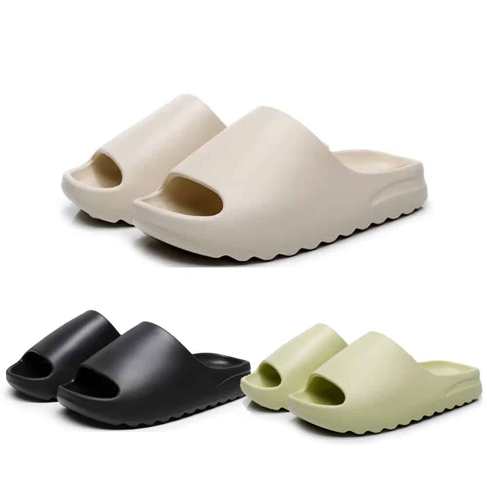 Tofflor - Mjuka och halkfria - svart, grön eller vit -