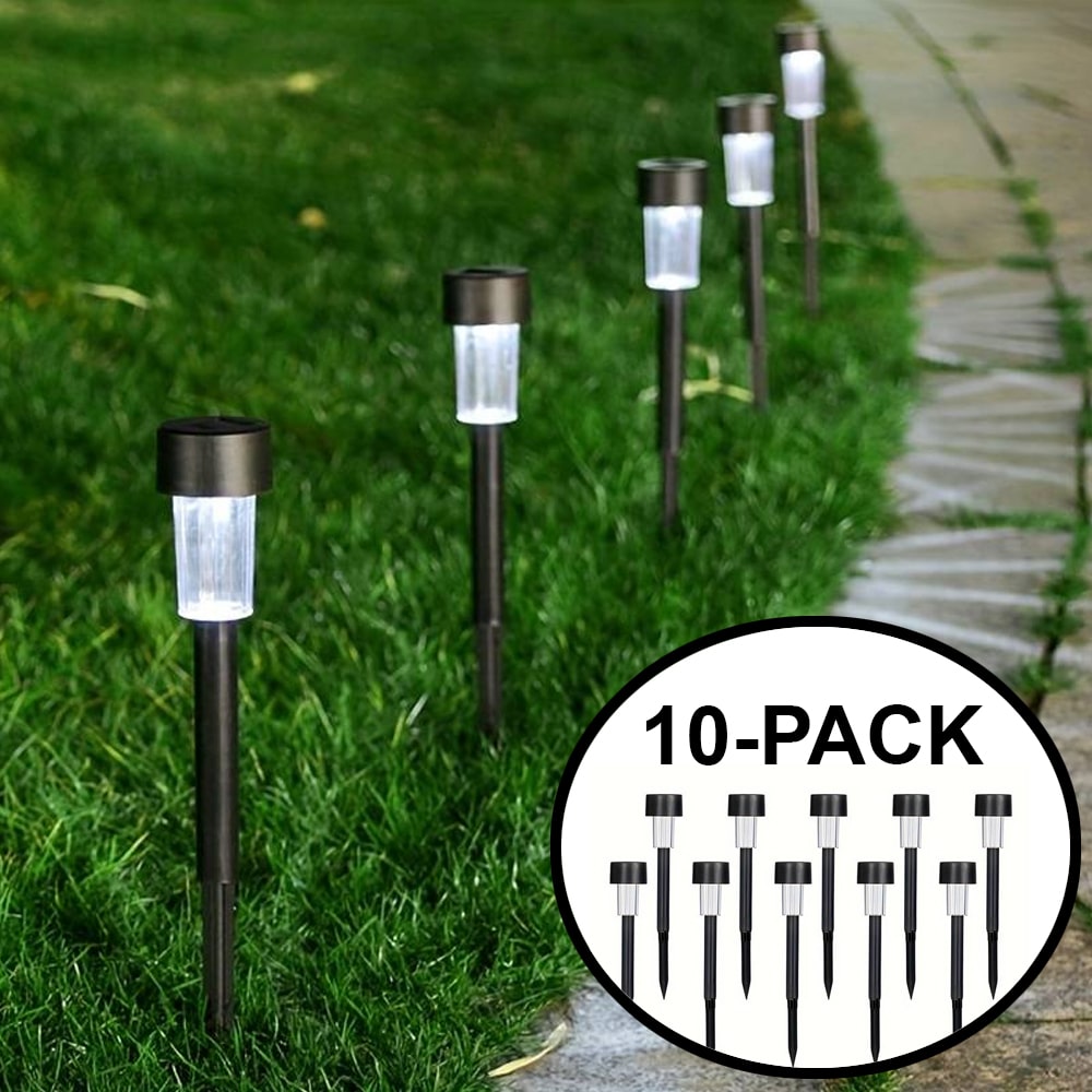 Solar LED-lampa med spjut - 10 st.