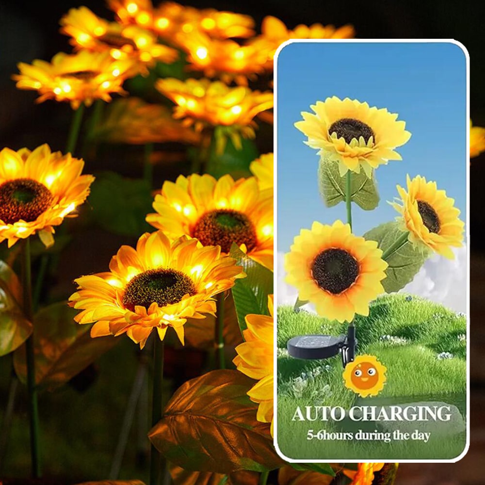 Solcells-solros trädgårdslampa 78 cm