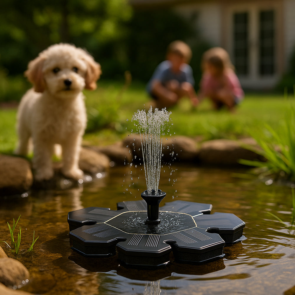 Solcellsdriven fontän (flytande) Ø29 cm