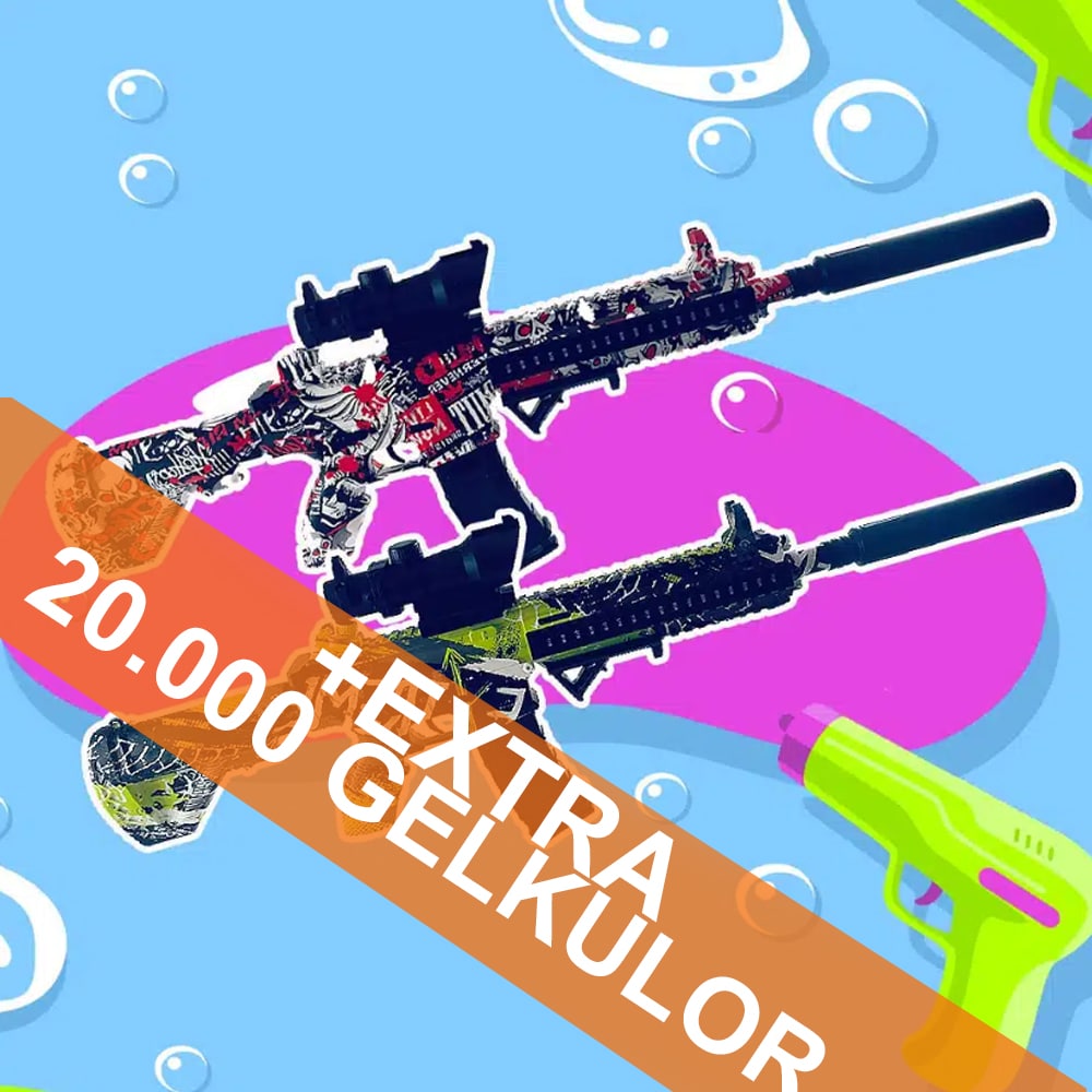 Gel Blaster Gevär - inkl. gelékulor - räckvidd på 18+ meter -