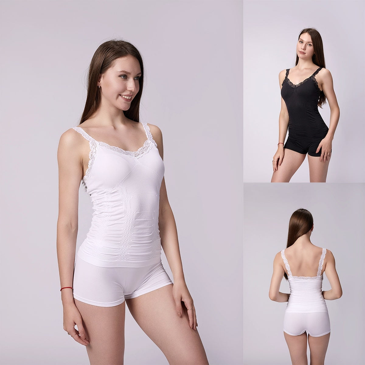 Spetstopp - förpackning med 3 stycken (vit / svart)