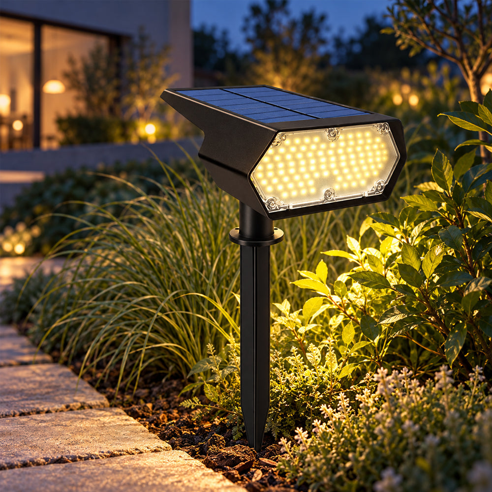 Solcellslampa med 92 LED och valbart varmt eller vitt ljus