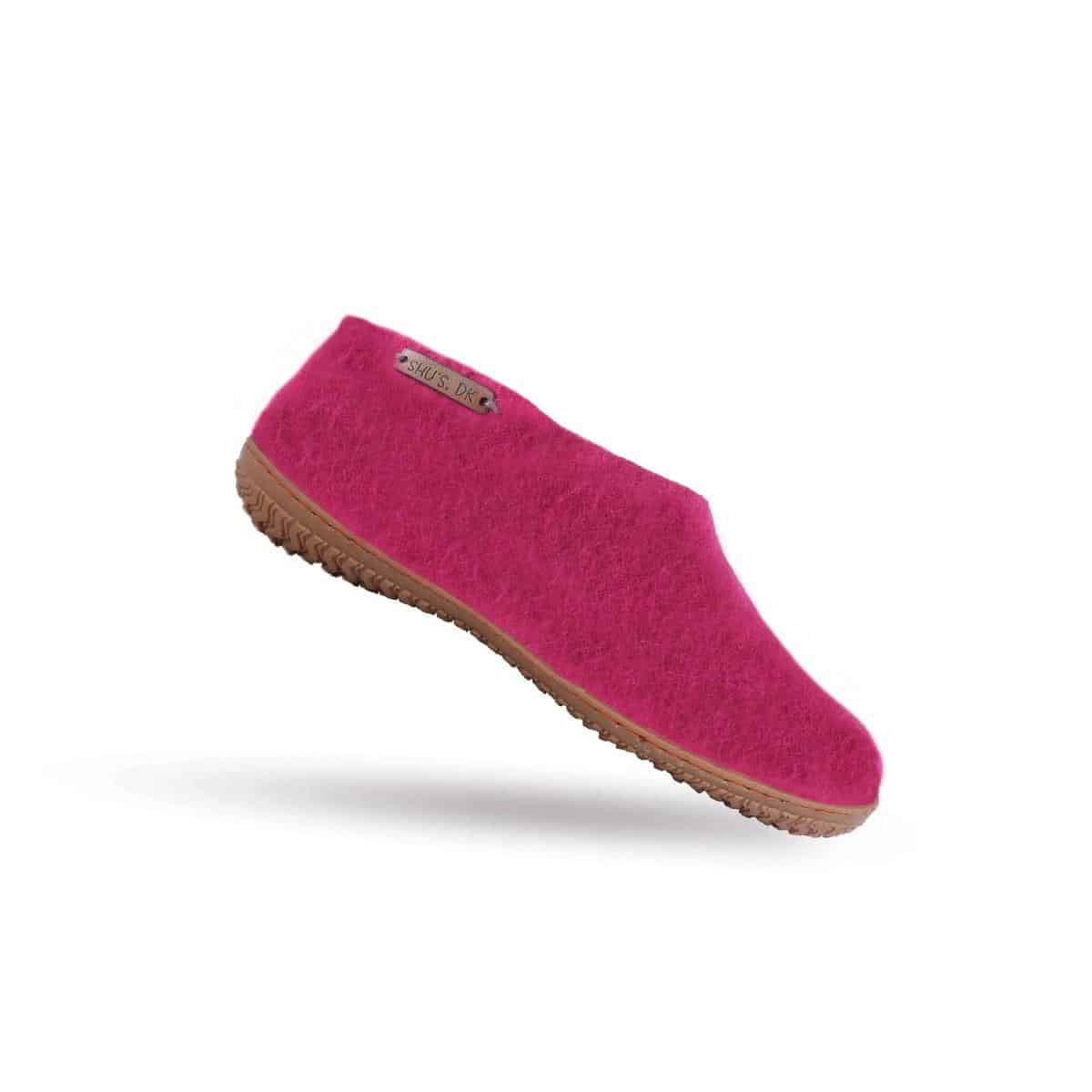 Ulltofflor (100% ren ull) - Modell Rosa med gummisula