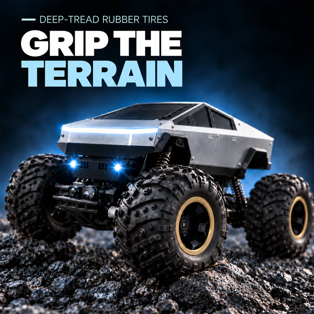 Radiostyrd offroadbil med 4-hjulsdrift och LED-belysning