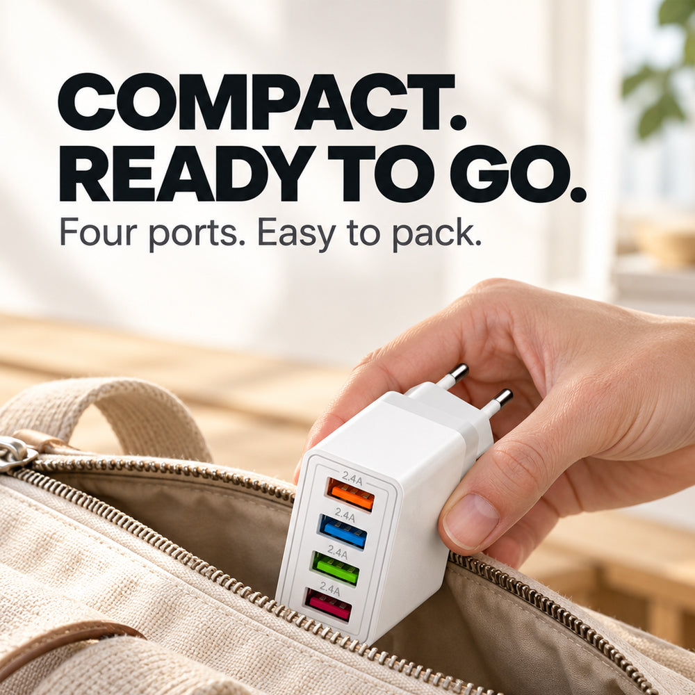 USB-laddare med 4 portar