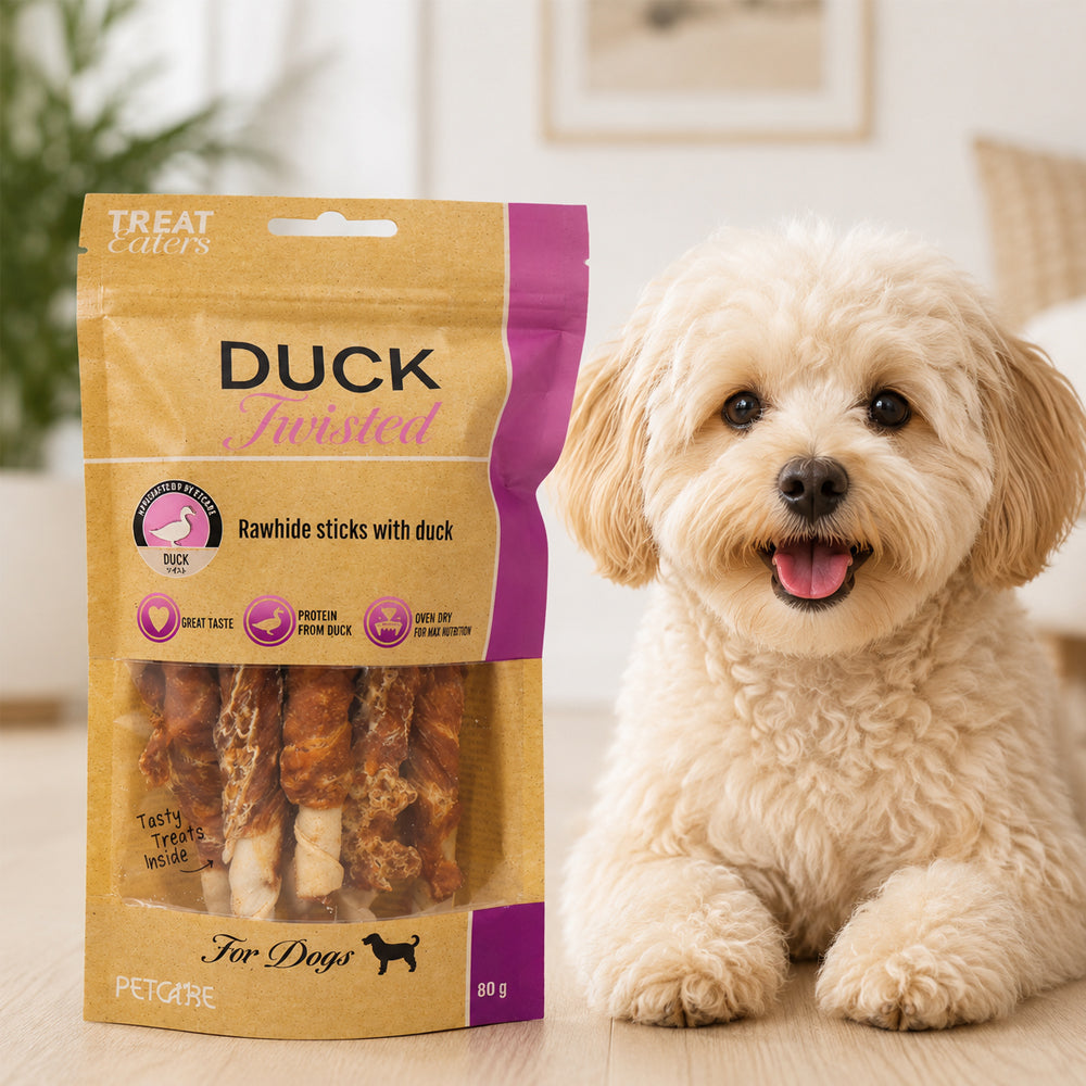 Tuggpinnar för Hund med Anka Treat Eaters Twisted Duck 80 g Petcare