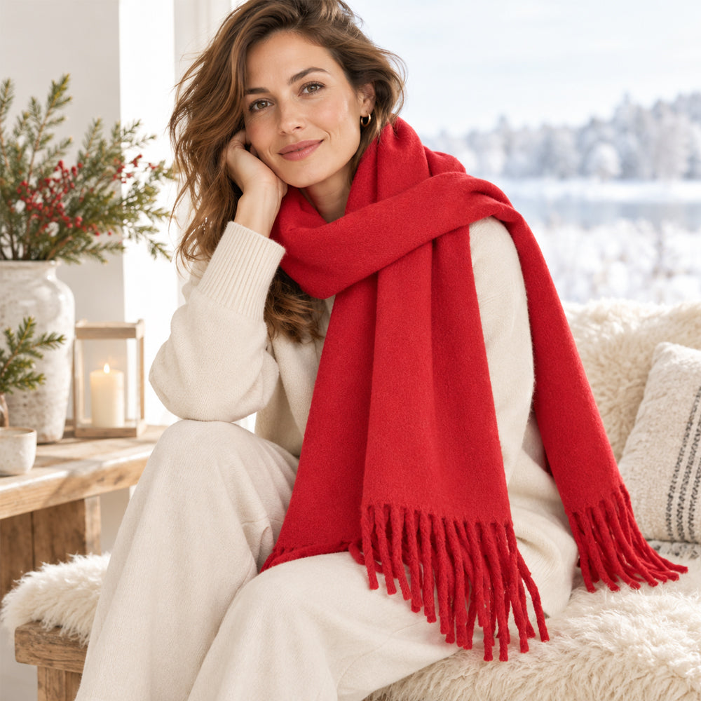 Elegant Halsduk med Fransar – Flera Vackra Färger – 65 x 180 cm  – 230 g.