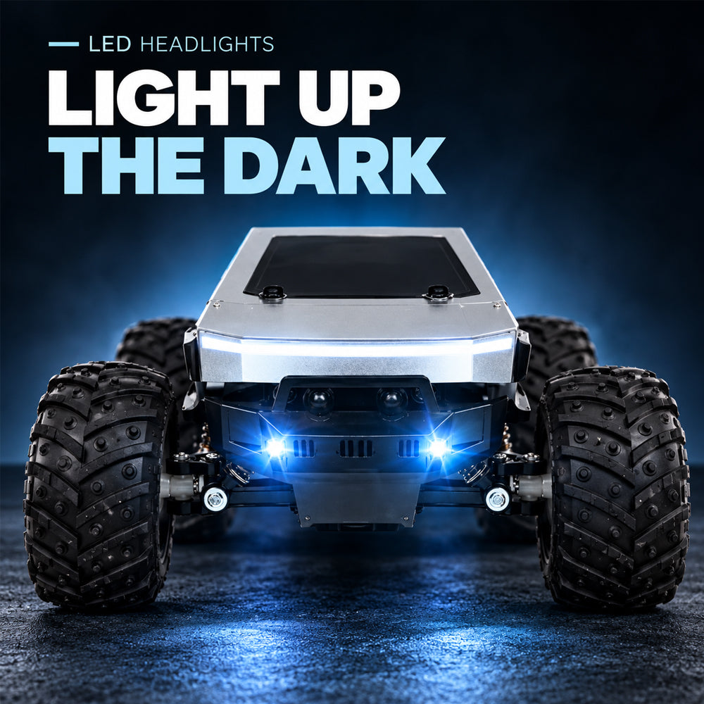 Radiostyrd offroadbil med 4-hjulsdrift och LED-belysning