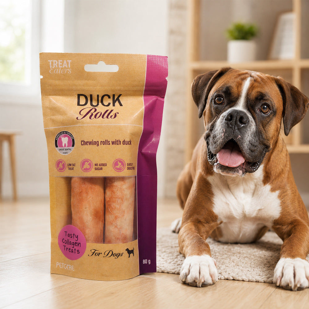 Treat Eaters - Läckra tugg rullar med anka för hundar 80 g