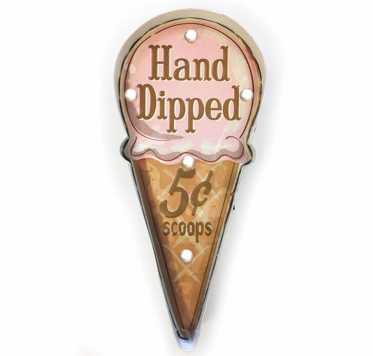 Retroskylt HAND DRIPPED med belysning