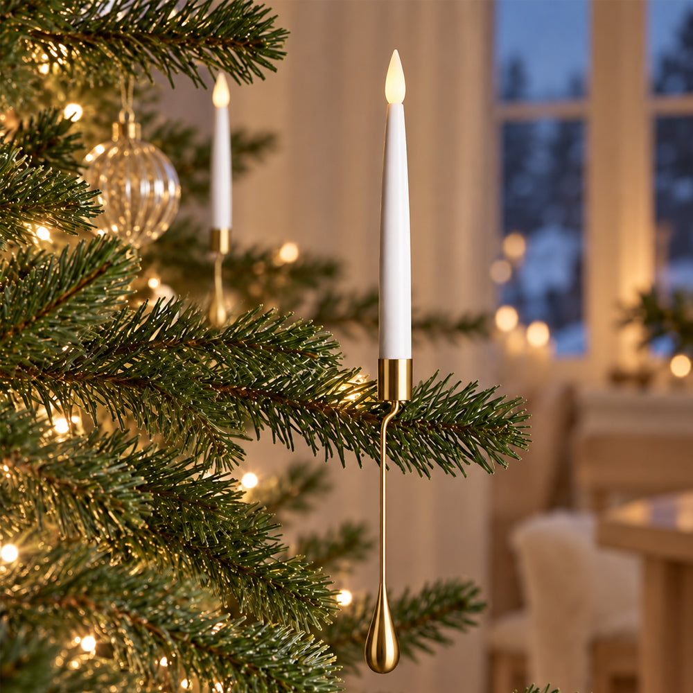 Trådlösa LED Julgransljus 8, 16 eller 24 st. - Passar de flesta Georg Jensen ljushållare m. fl.