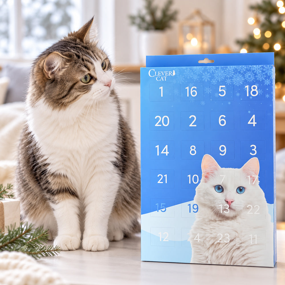 Julkalender med Godbitar för Katter – 24 Luckor med Små Överraskningar