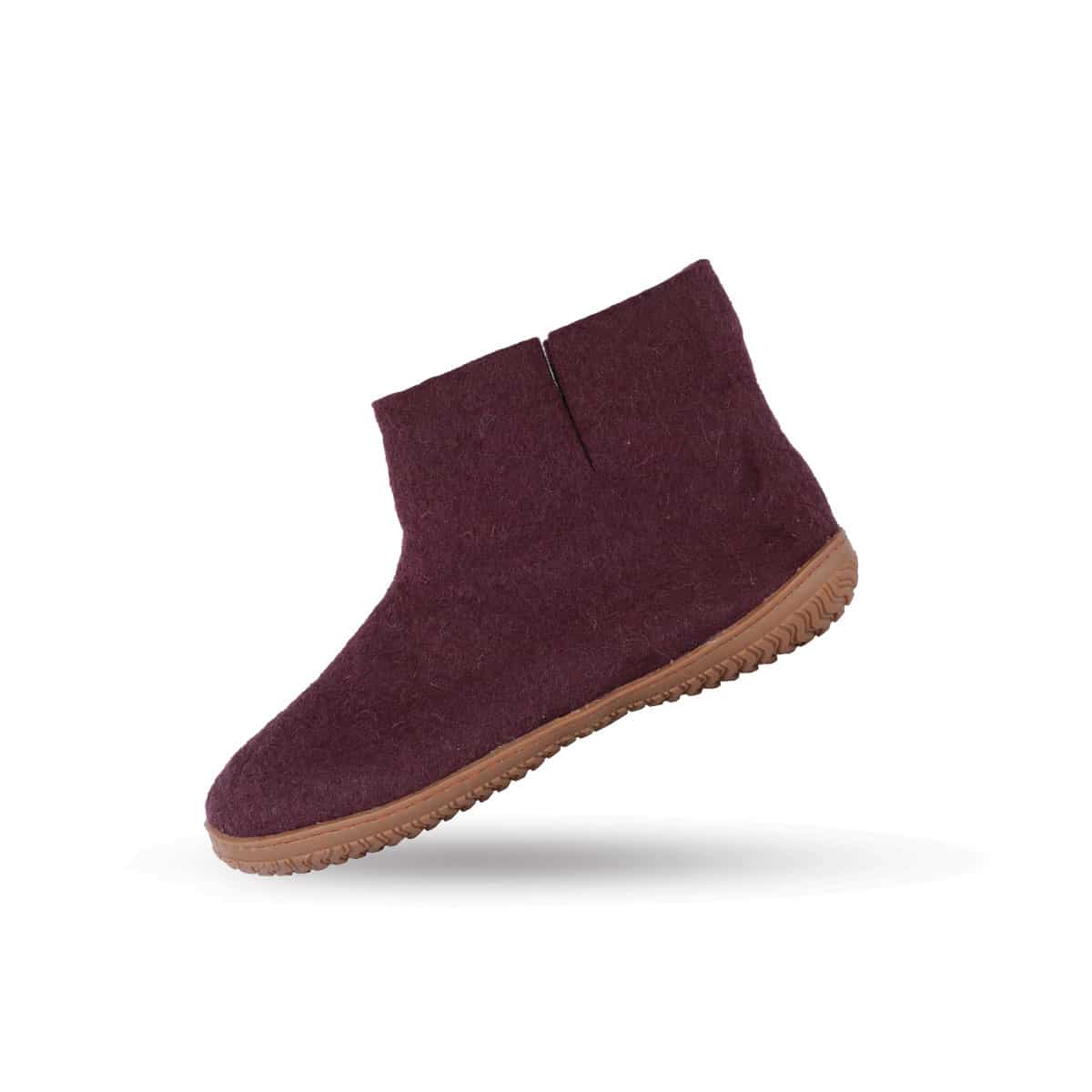 Ullstövlar (100% ren ull) - Modell Lila med gummisula