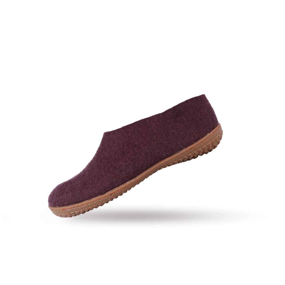 Ulltofflor (100% ren ull) - Modell Lila med gummisula