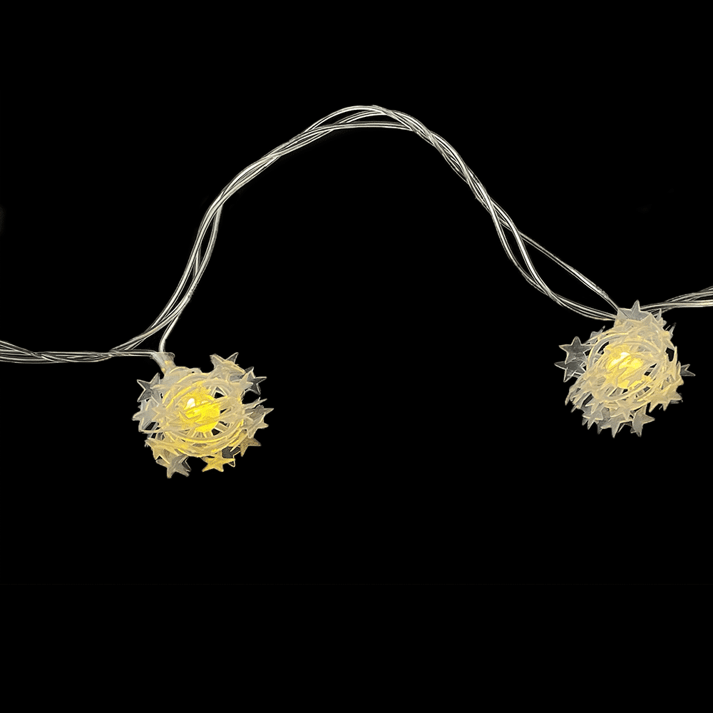 LED-ljuskedja med 20 stjärnkulor - vit (3 meter)