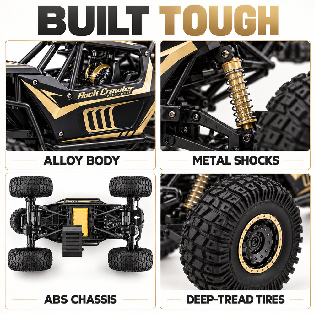 Radiostyrd offroadbil med 4-hjulsdrift – 50 cm – Guld eller Svart