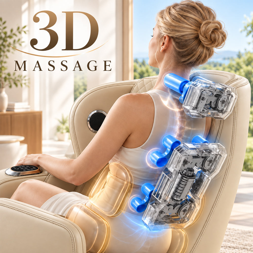 Massagestol 3D – Zero Gravity och värmeterapi – Modell 988C6 Beige