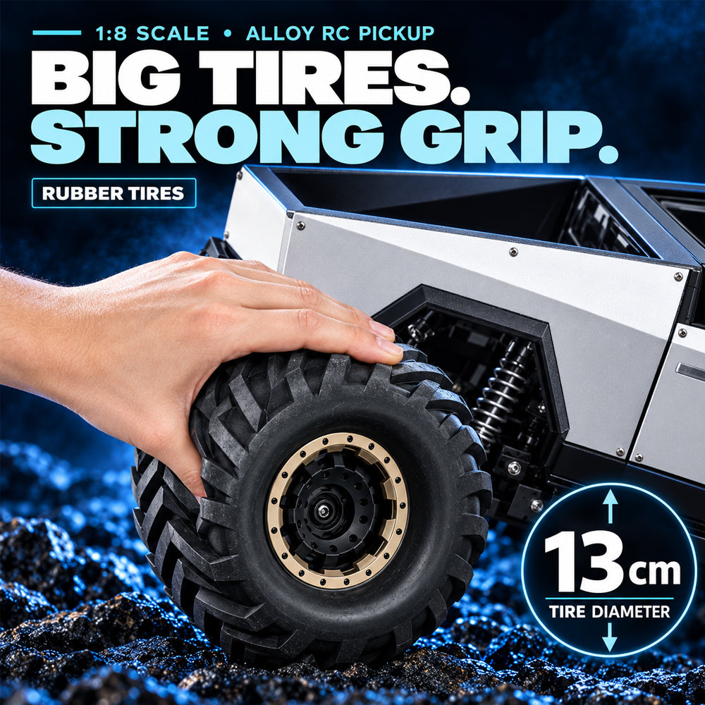 Radiostyrd offroadbil med 4-hjulsdrift och tuff pickupdesign