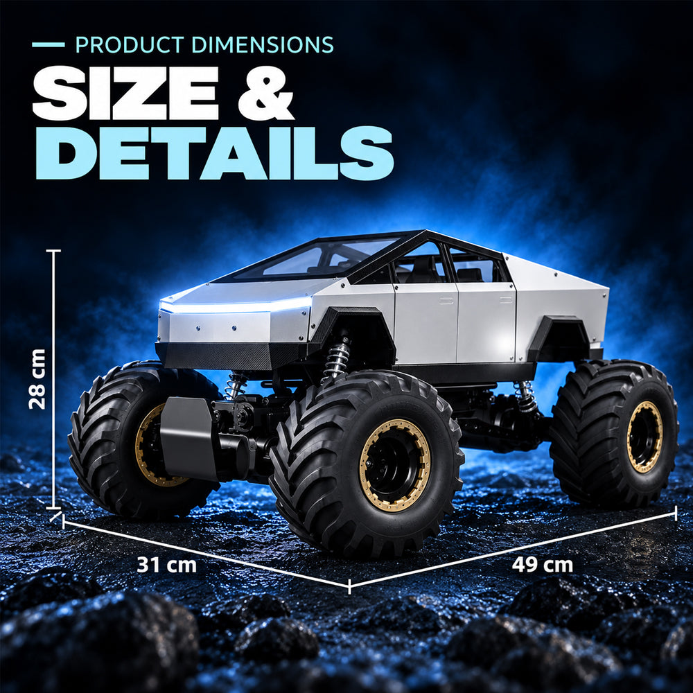 Radiostyrd offroadbil med 4-hjulsdrift och tuff pickupdesign