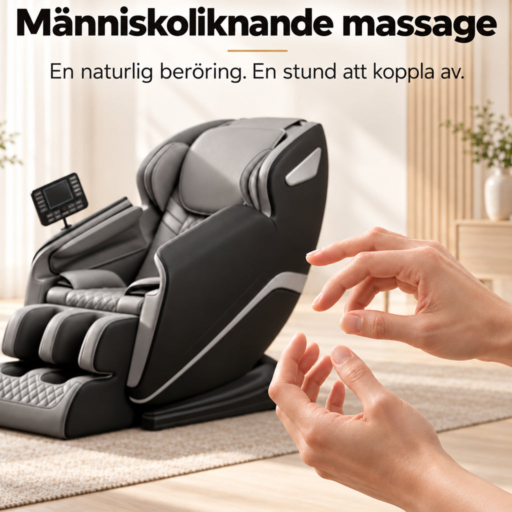 Massagestol 8D – Zero Gravity, lufttrycksmassage, värme för ländrygg och vader – Modell LEK-988Q3