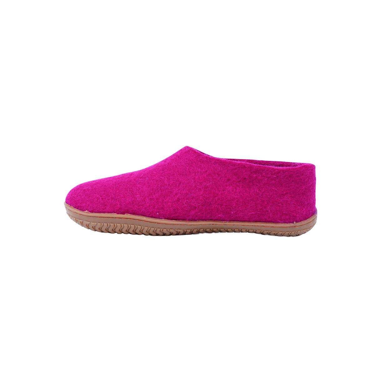 Ulltofflor (100% ren ull) - Modell Rosa med gummisula