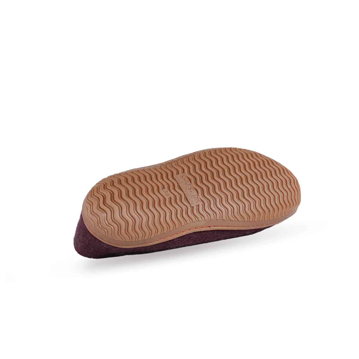 Ulltofflor (100% ren ull) - Modell Lila med gummisula