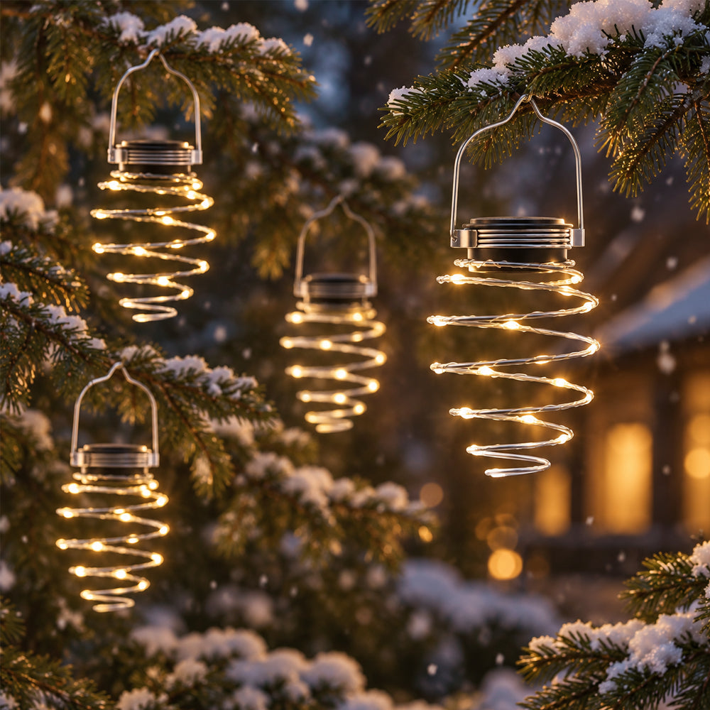Solar Spiral Hänglampa – 16 LED med Varmt Ljus