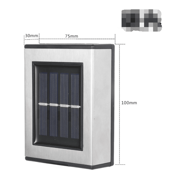 LED solcell Vägglampa (up-downlight), 2 stycken i rostfritt stål eller svart