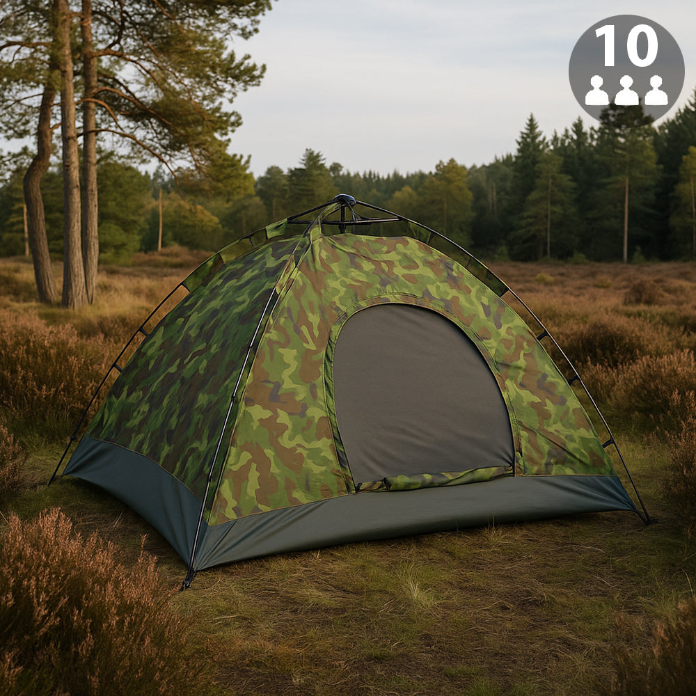 Quick-Up Camouflagetält för 3–10 personer
