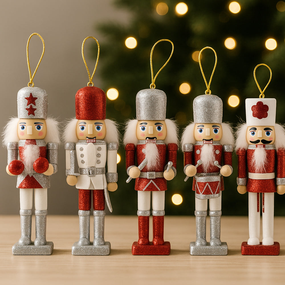 Nötknäpparfigurer i Trä - 12,5 cm, set om 5 figurer -