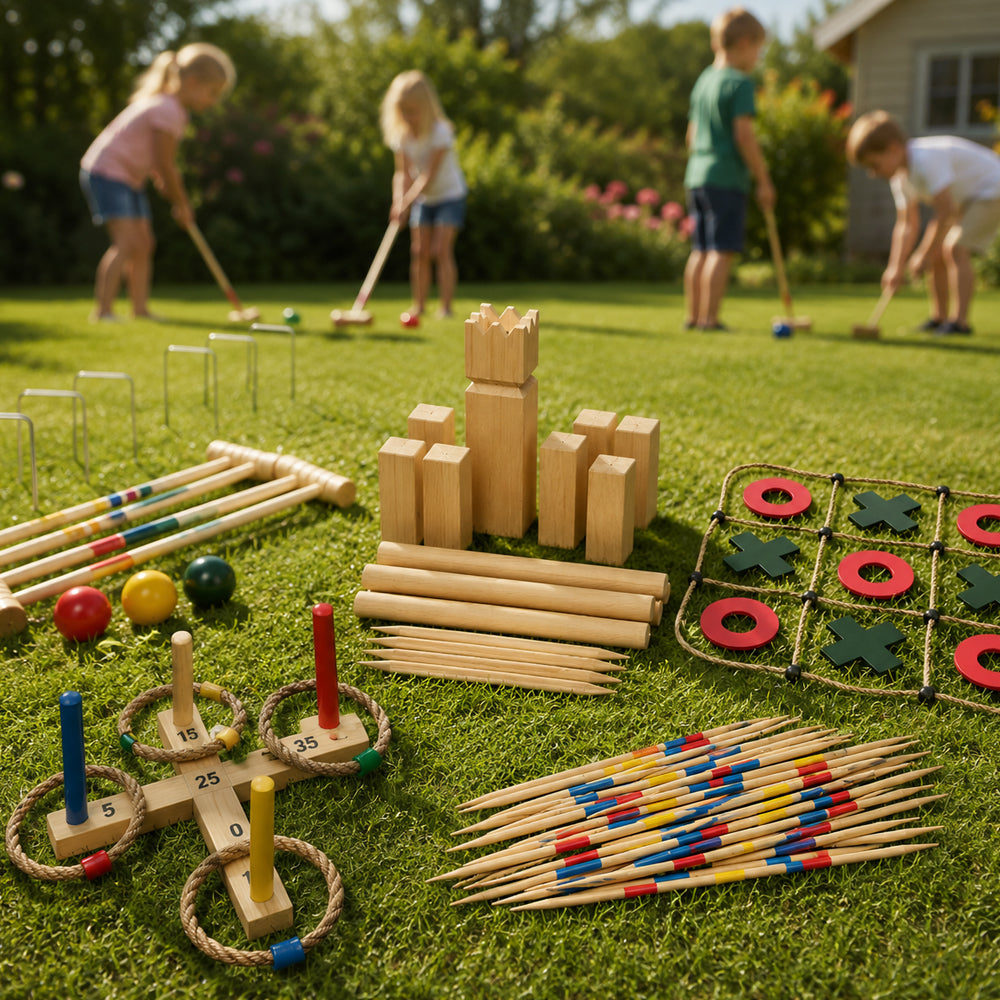 Sommarens stora trädgårdsspelspaket med 5 klassiska trädgårdsspel