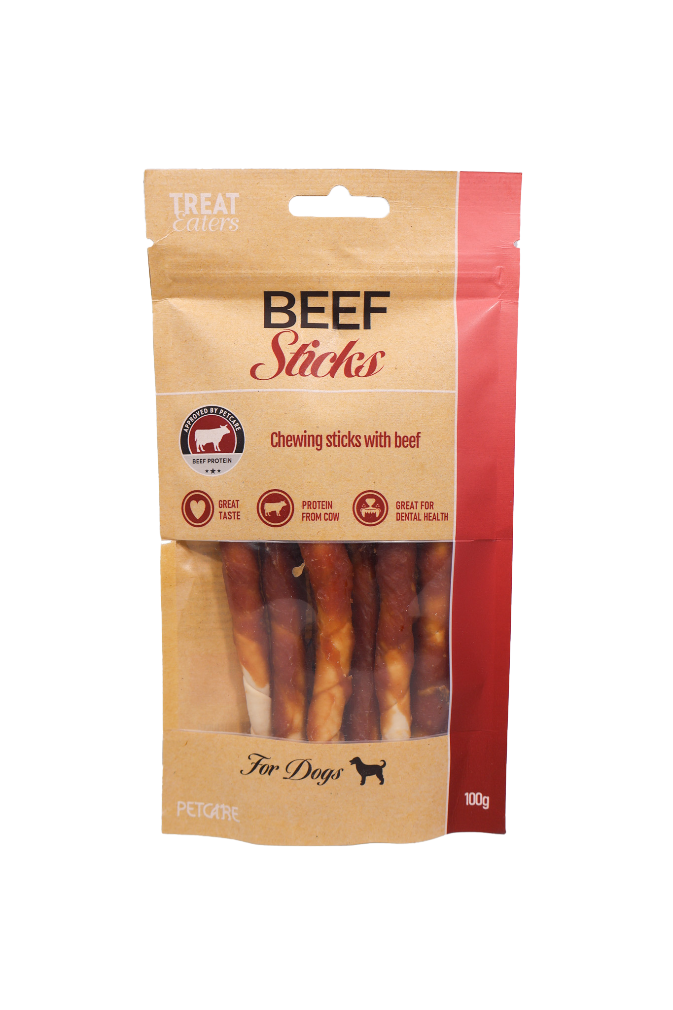 Treat Eaters – Smakrika tuggpinnar med nötkött för hundar 100 g