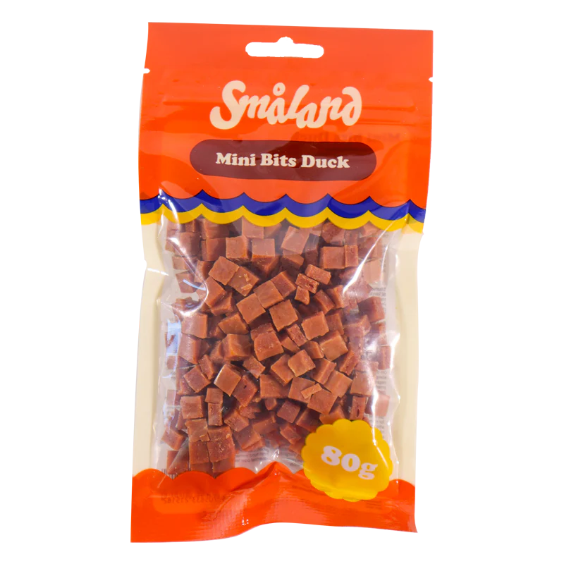Småland Mini Bits Duck 80g (hundegodbidder af and)
