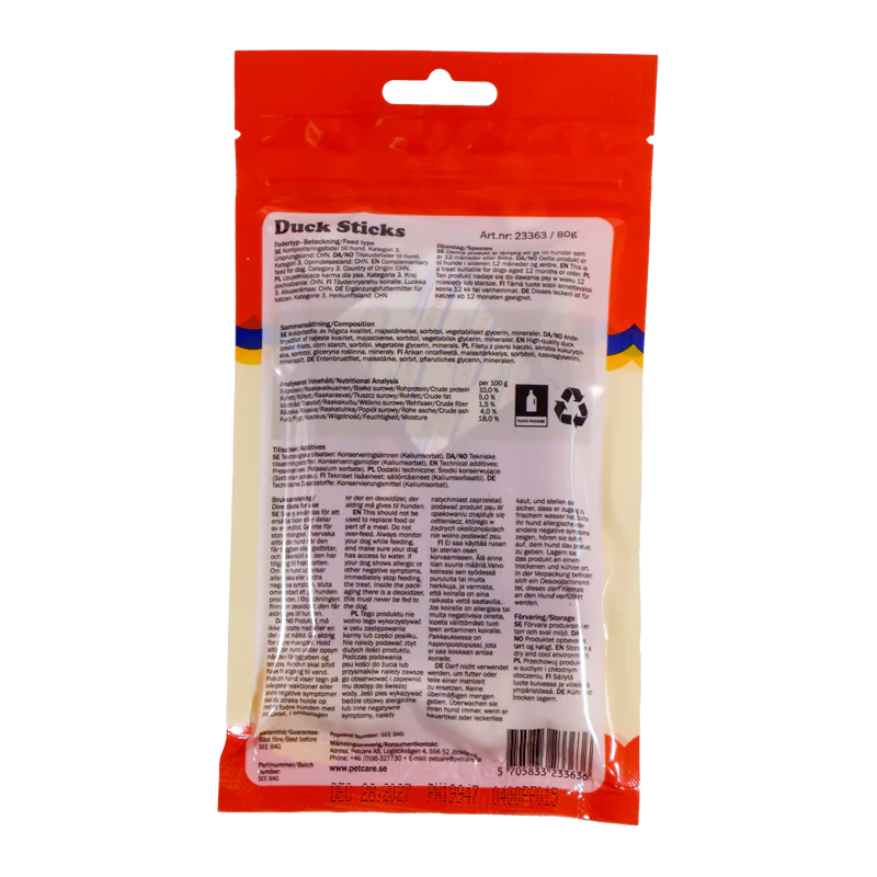 Småland Duck Sticks 80g (Tuggeben till hundar)