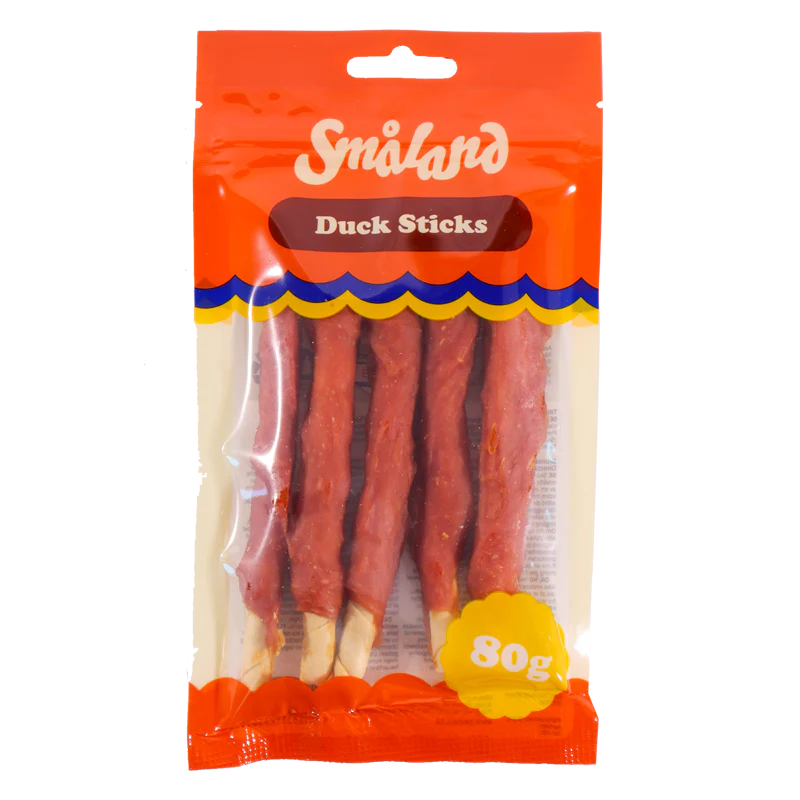 Småland Duck Sticks 80g (Tuggeben till hundar)