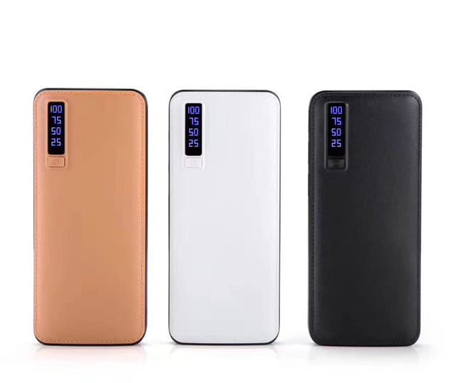 Liten smart Powerbank i läder (10000 mAh)