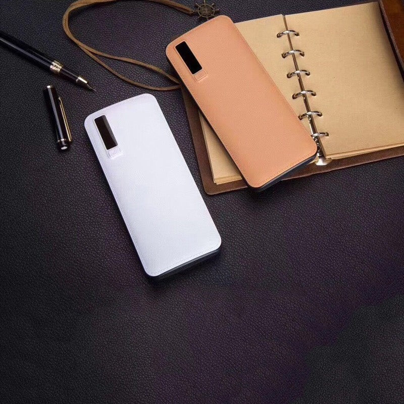 Liten smart Powerbank i läder (10000 mAh)