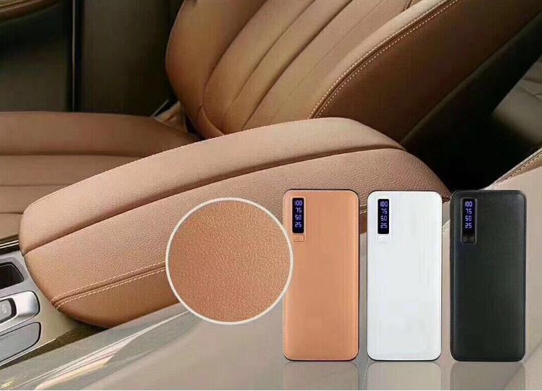 Liten smart Powerbank i läder (10000 mAh)