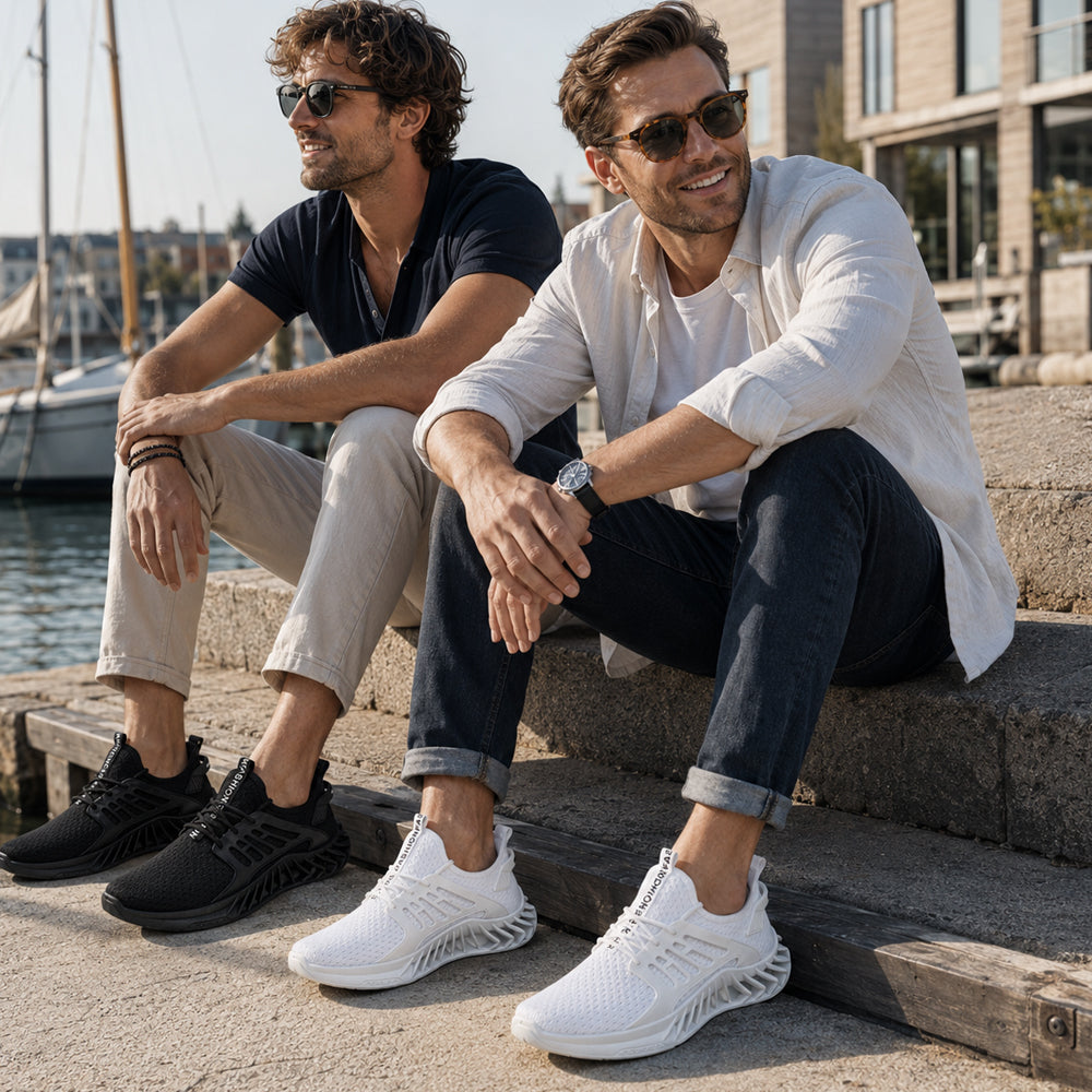 Sneakers för män, med ovandel som andas