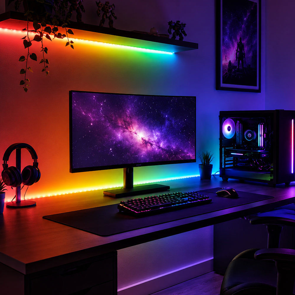 LED strips ljusslinga 5 meter med fjärrkontroll och musiksensor
