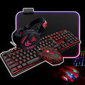4-i-1 kvalitets gaming-set med tangentbord/mus/headset/musmatta